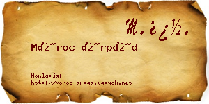 Móroc Árpád névjegykártya